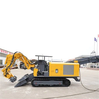 Die Fräsmaschine für Kohlengruben ist mit einem Schnellwechsler ausgestattet, und die Schaufel und der Fräskopf sind beim Felstunnelbau austauschbar